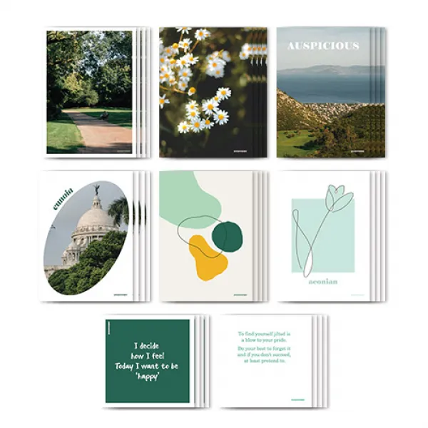 포포페이퍼 감성 인테리어 엽서 그린 4세트, 그린 x 4세트