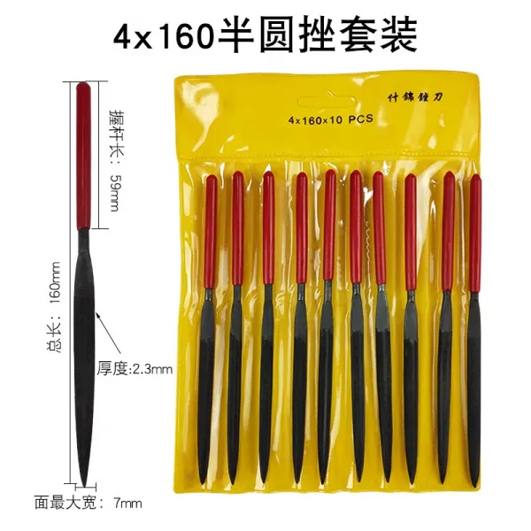 달님(DALNIM) 삼각스케일자 레드 손잡이 갖가지 재료 큐티클니퍼 10 열건이다 플랫 반원 사각줄 샌딩 모형 금속 정형, 4x160 （10 즈 반원줄 ）