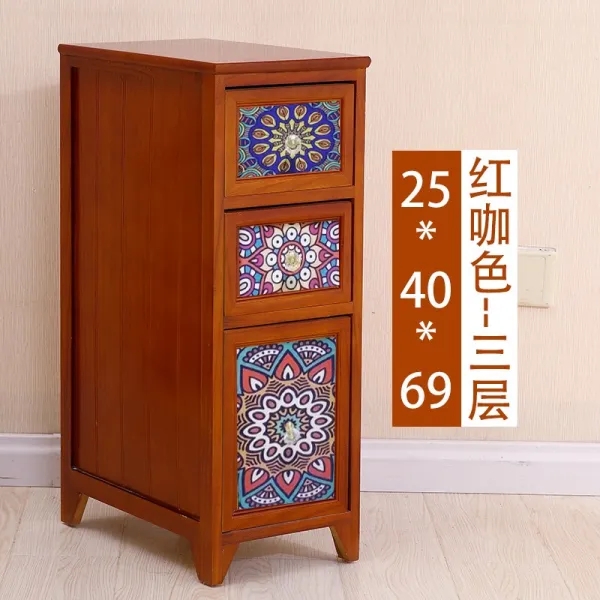 욕실수납장 20/25cm원목 슬림 수납장화장실 서랍식 캐비닛 거실 틈새, C18-서릿발 같은 얼굴.