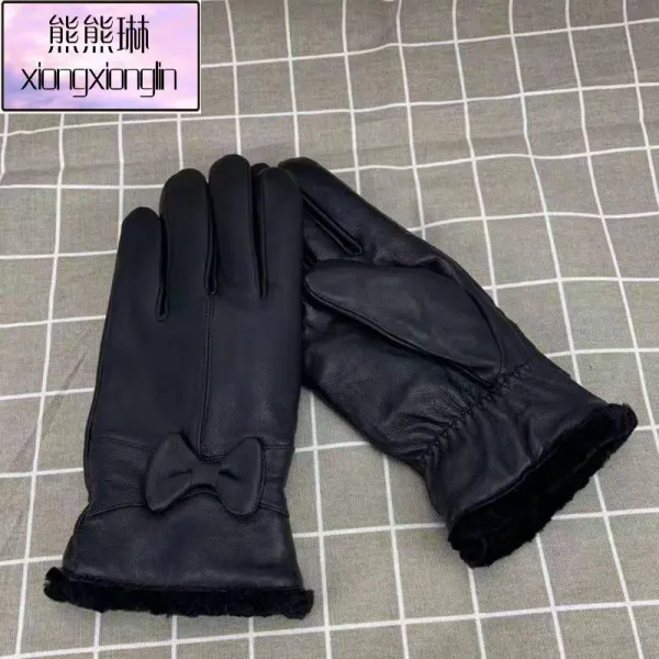 동북쪽 방한 하 다 진짜 가죽 모 일체 남성 장갑 양가죽 겨울 두께 자전거 양모 방한 오토바이 스키 녀 스타일 검은색 터치 스크린 검지 터치 스크린 프 리 사이즈