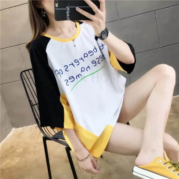 kirahosi 골드문 여성 반팔 티셔츠 블라우스 캐주얼 OIU 159 + 스마트스트랩 증정 DHgwl3r