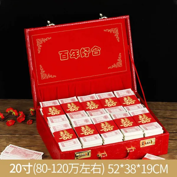 핸드백 룩 약혼함 예물 의 혼담을 꺼내다 용품 중국식 6810 만례 돈 상자 초빙료 결혼 혼수함 4558751212, 레드 로즈 무늬