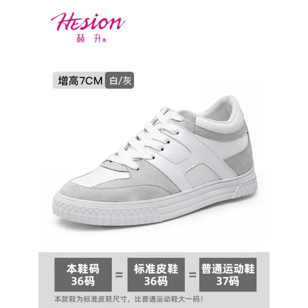 키높이슬립온 솟다 히든 화이트신발 여성 봄 여름 리얼가죽 작은 캐쥬얼 스니커즈 이지 7CM 4655583051