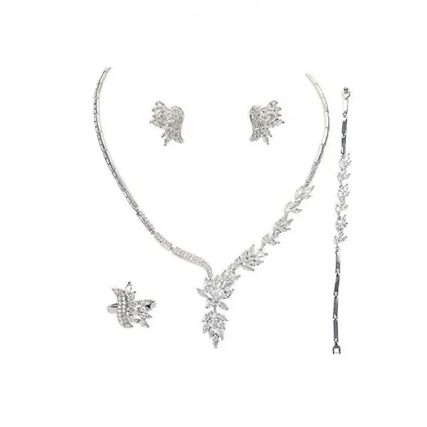Afila Jewelry 아 휠라 보석 웨딩 파티 생일 기념일 망년회 나 신년회 화이트 데이 선물에 큐빅 세트 (목걸이 귀걸이 반지 팔찌)