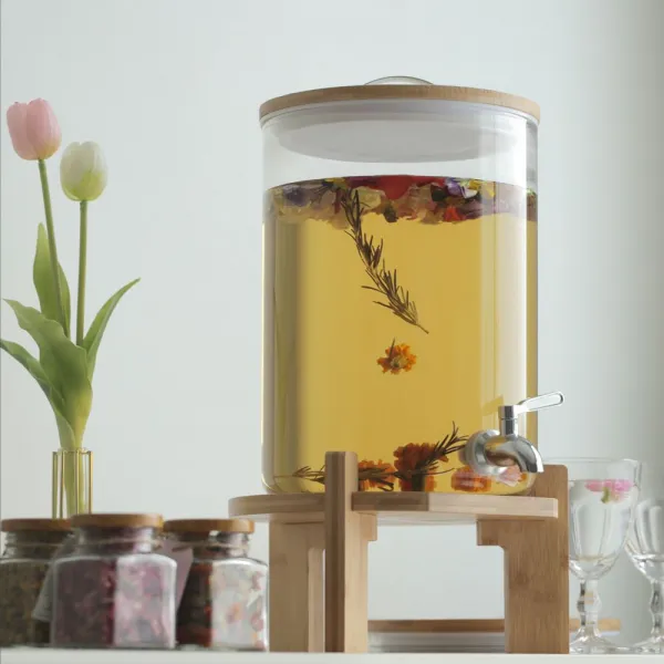 호텔사용 내열유리 음료 디스펜서 5L 7.5L 10L, 베르세 음료디스펜서_5L