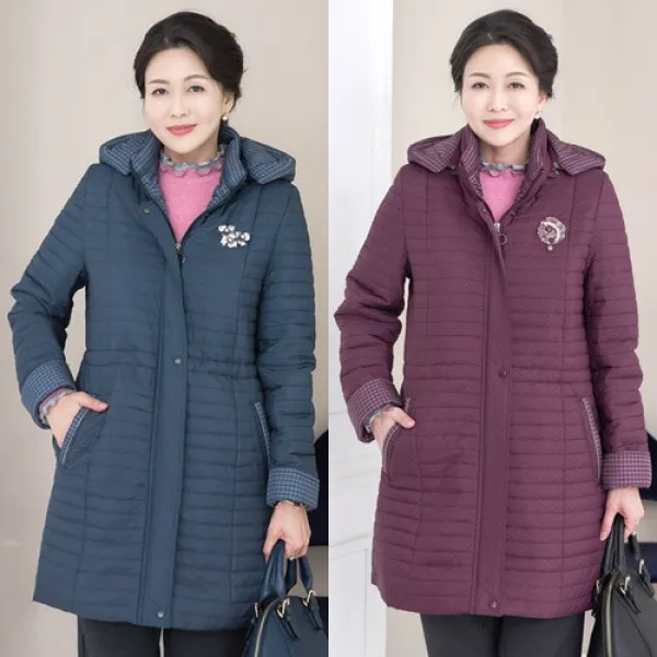 로즈맘 [엄마옷 로즈맘] 마크후드누비집업점퍼