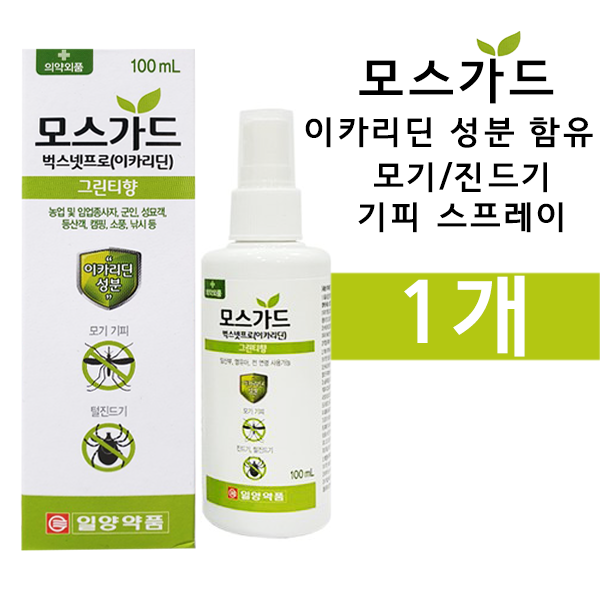 일양약품 모스가드 100ml 모기 해충 진드기 퇴치제 스프레이 등산 낚시 여행 천연벌레기피제, 1개