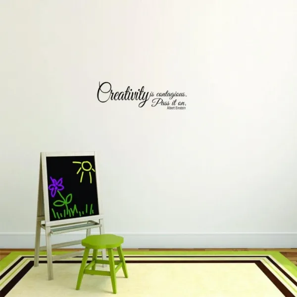 VinylMoti2543 3DecalWallSticker로 디자인:창의력은 전염성 있는 패스입니다. 알버트 아인슈타인의 침실, 단일상품