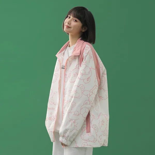 학생점퍼 TUOKE 껍질을 벗다 곰돌이 멜란 쇼트 여성 봄계절 와이드 루즈핏 상의 2720703134