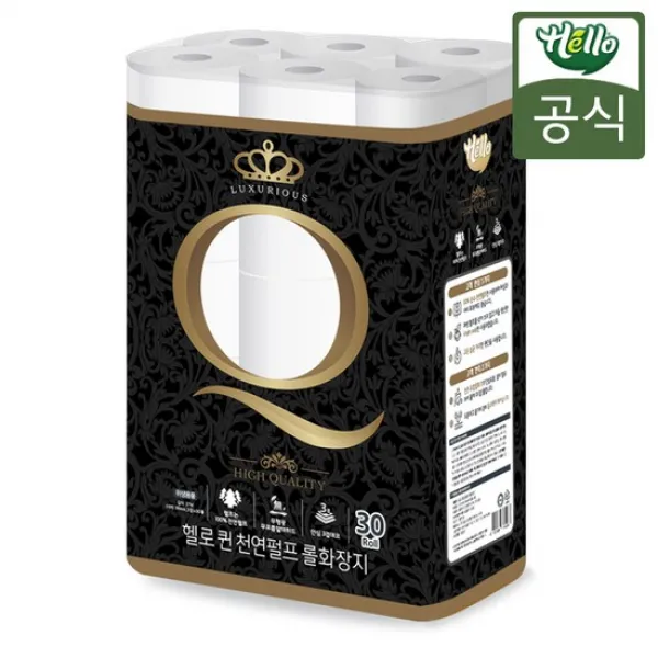 헬로 퀸 천연펄프 화장지 30롤x1팩 없음 상세설명 참조