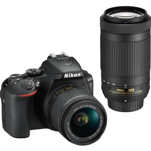 Nikon D5600 DSLR Camera with 18-55mm and 70-300mm Lenses (Refurbished, 상세내용참조