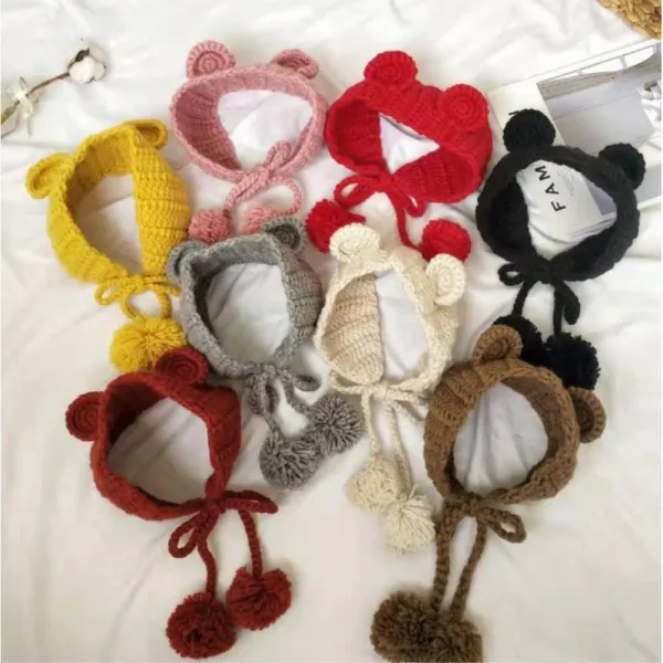 겨울 동물 아동 니트 귀도리 모자 유아털모자