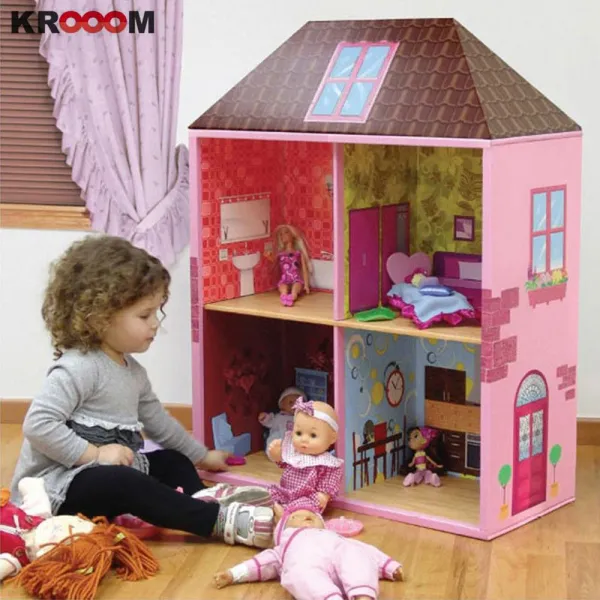 크룸 인형놀이 이층집 책장겸용 아동 장난감 완구 본품