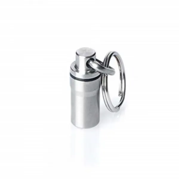 GUS 미니 필 Fob Made in USA 스테인리스 스틸 키케인 필 Holder 에머전시 아스피린 Holder 컴펙트 디자인, 1