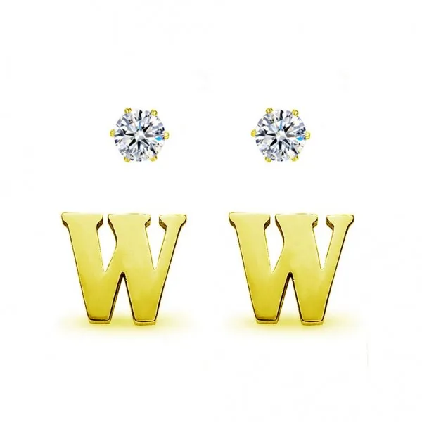 Chryssa Youree 초기 알파벳 문자 스터드 귀걸이 저자 극성 골드 스테인레스 스틸 Az 알파벳 스터드 귀걸이 여성 여자 남성 Ed 