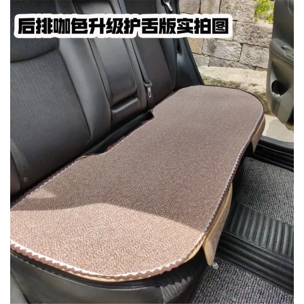 럭셔리 등받이 3 피스 여름 미끄럼 방지 원피스 쿨 쿠션 사계절 범용 여성 좌석 쿠션없이 자동차 일러스트, 09 휴경 사슴 카페 3 인승