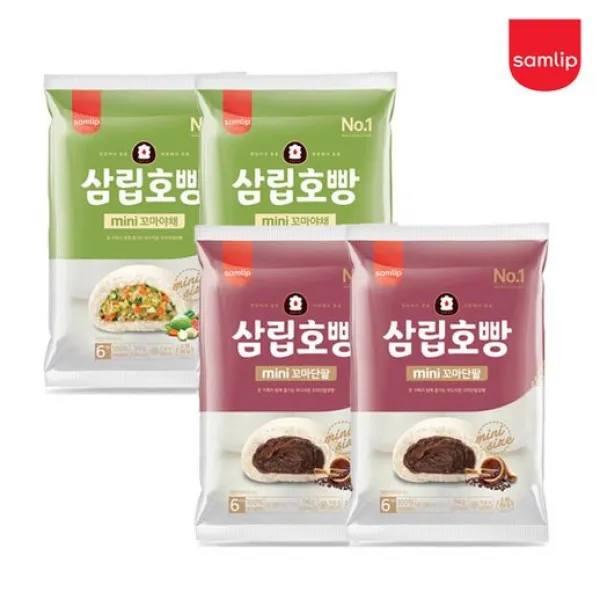 삼립 냉동 꼬마호빵 6입 4봉 (단팥/야채 택), 선택:냉동 꼬마호빵 단팥 24입