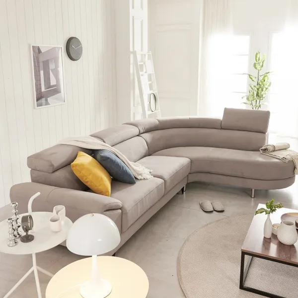 보니애가구 밀리 4인용 아쿠아텍스 3중레이어 생활방수 패브릭 코너 카우치형 소파 파인그레이 착석시 좌측