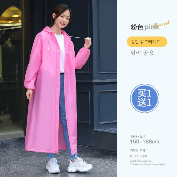 DFMEI 비가 한꺼번에 집중 호우로 물량 롱 기장 점퍼를 방지하고 있다. 남녀 어른들이 투명한 인보이스를 두텁게 하다사람들이 휴대용 판초