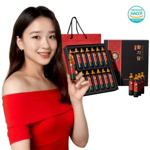 활기담 6년근 홍삼앰플 14p + 쇼핑백, 280ml, 7세트