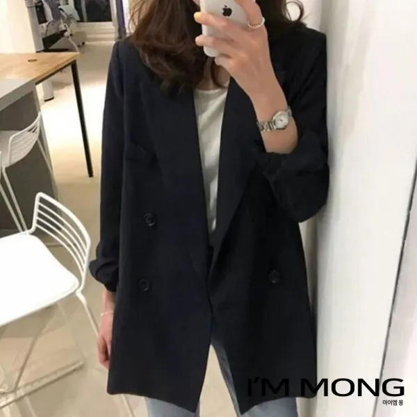 아이엠몽 여성 가을 시크한 세련된 매니쉬 기본 베이직 수트 정장 블레이저 심플 데일리 봄 가을아우터 으리아