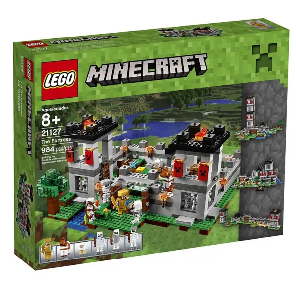 레 고 LEGO Minecraft 더 빌 리 지 나의 미시적 세계 창세 신 을 심 어 블록 요새 요 새 를 21127