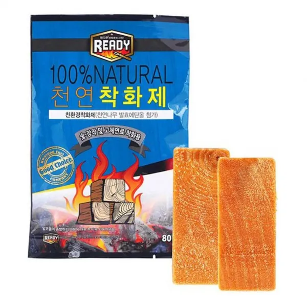 천연 착화제 레디큐 80g 천연 나무원료 착화용 바베큐 불피우는 나무 천연 용품 불 발화 불지피기 착화