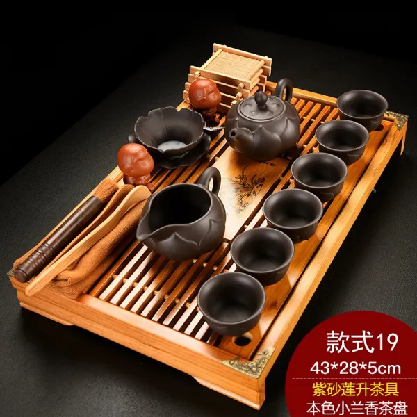 자사 도자기 다기세트 가정용 사무실 간단 차반 559593775317_nalf 19개 난향+자사호a
