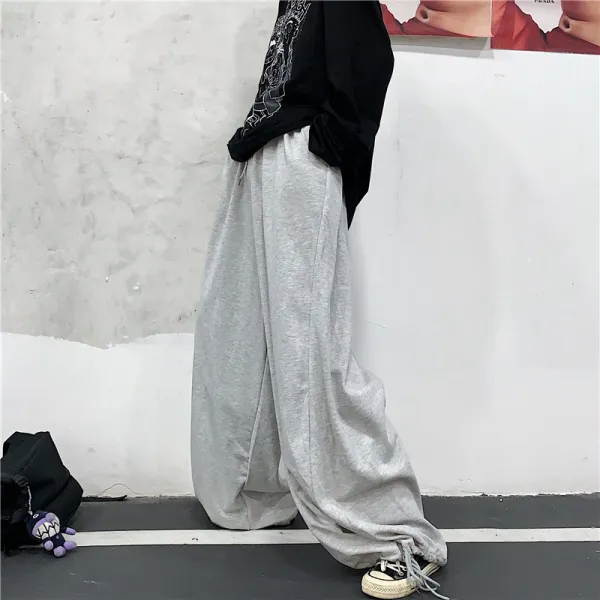 복고풍 초긴장 속바지 솔리드 콤비 커플 나태한 캐주얼 바지 남녀 트렌드