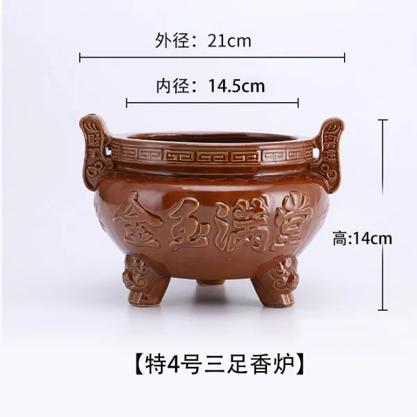 향초 홀더 꽂다 야외 분향함 바치다 가정용 실외 공양 조상이다 향을 피우다 사용 의 실내 다도 수반 4332126647, 세발 고동색 향초 홀더 (특 4)증정