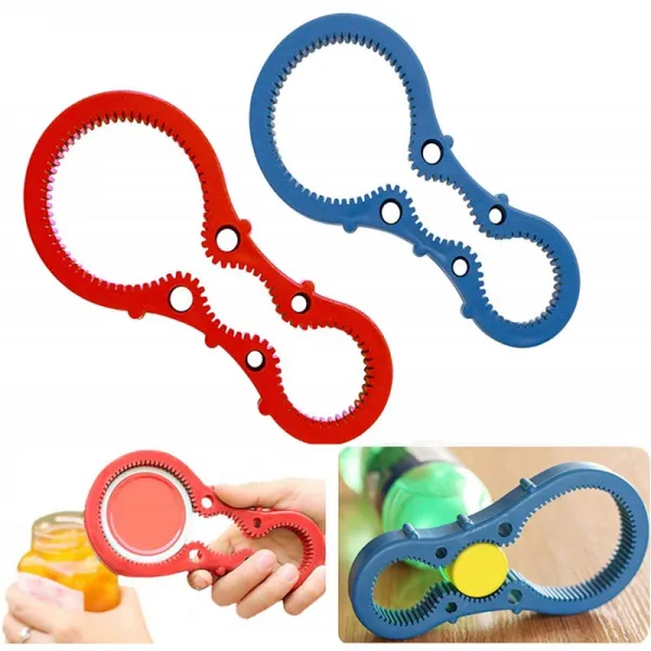 2팩 3 In 1 실리콘 멀티 항어 오프너 보틀 오프너 앤티슬립 보틀 리드 키친 트위스트 툴 오프너 다양한 주방 캔 손약자용 병 단일옵션