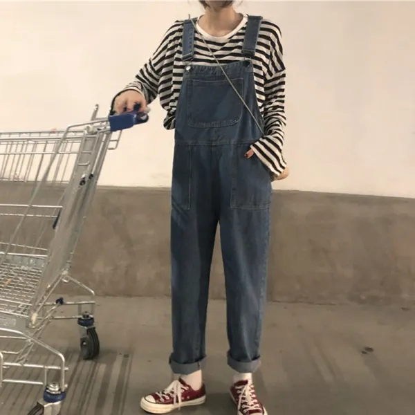 머머다 여성 멜빵바지 루즈핏 데님 청 점프수트 빅사이즈 12 Cdn12 576149110853_3wtf