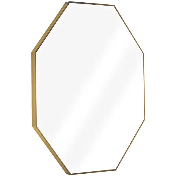 Nmt 수정 같은 예술은 금속 팔각형 벽 허영 악센트 무한대 거울 24 L X 31.75 H 브라운을 짜 맞췄습니다 P014307kg4zh3k5 24l X 31.75h Gold 품.절 