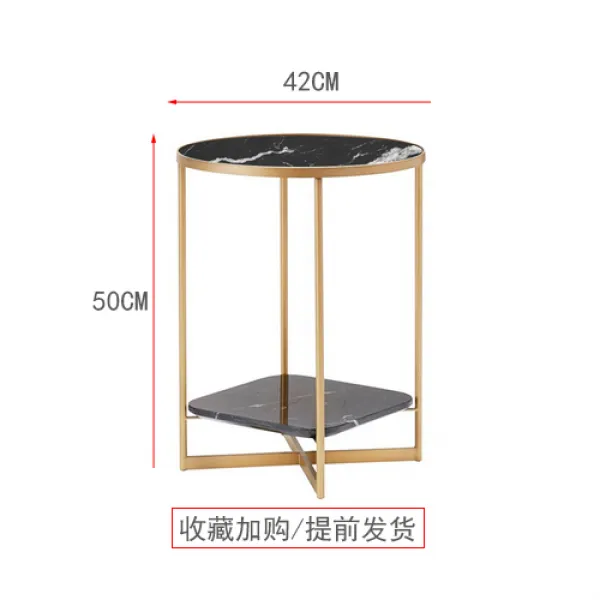 Mar.23 95번 북유럽의 몇 각 몇 작은 티탁의 미니멀한 소파 옆 테이블 강화유리의 가벼운 구매력 Ins 이중 창의원테이블z 5_스 몰 골 드 스탠드 대리석 면 컬 렉 션 추가 구