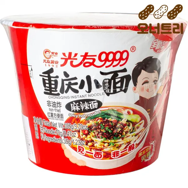 오너트리 광요 총칭소면(컵) 150g 중국 중경 마라 소면 국수 매운맛, 1개