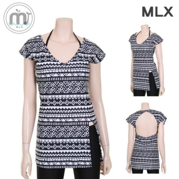 필라테스 요가복 수영복 (MLX) 여자 비치웨어 패턴 커버업 탑 수영복-DM_286 트레이닝복 남자수영복 여자수영복