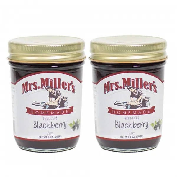 미세스 밀러 Mrs. Miller's 씨없는 블랙벨리 잼 255g 2팩, 2병