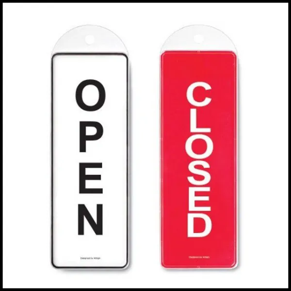 OT 개점 폐점 걸이용 양면 안내판 주의안내판 팻말 표지판 경고표시 알림판 표시, OWTD 본상품선택