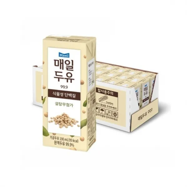 매일두유 99.9% 190ml x 24팩 무설탕 매일마시는 식물성 단백질