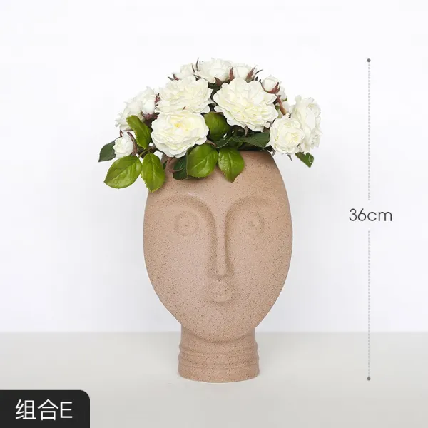 오브제화병 북유럽 석기 세라믹 얼굴 주먹 모양 장식 조합 E