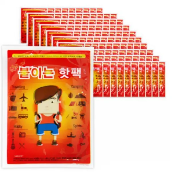 [100매] 휴대용 붙이는 파스형 핫팩, 100매