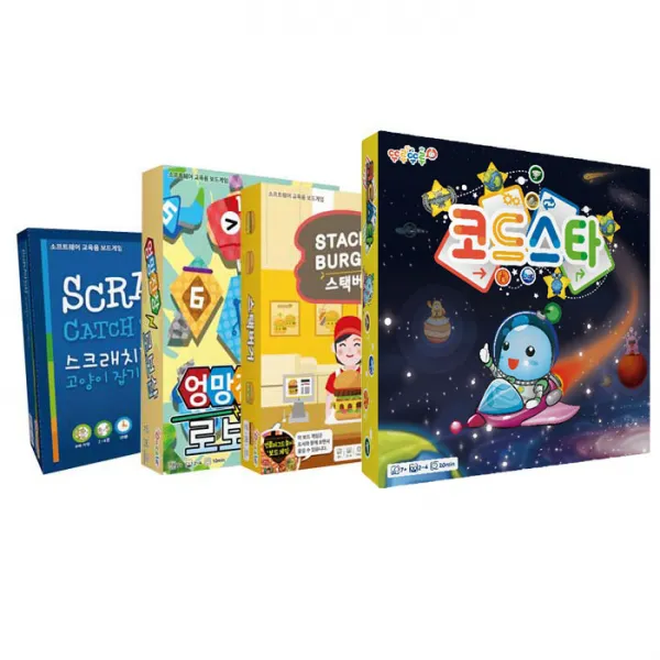 다즐에듀 중학년용 코딩세트(스크래치캐치더캣 엉망진창로보샵 스택버거 코드스타), 단품
