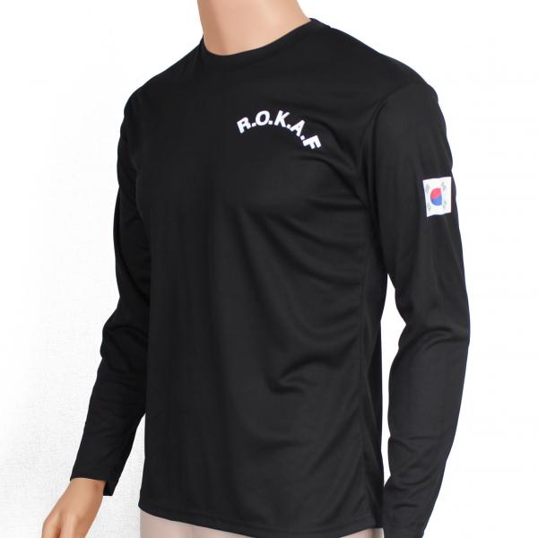쿨드라이 공군 Rokaf 로카프티 긴팔티 검정 티셔츠