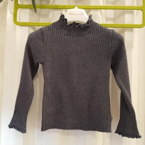 꼬망스 여아 베이직 스칼럽 풀오버 C1845k594 따뜻한 니트 목폴라 티셔츠