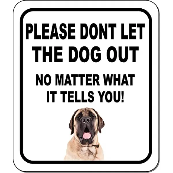Mastiff 알루미늄 합성 야외 기호 8.5 8.5 x 10에 관계없이 개에서 벗어나지 마십시오., 본상품