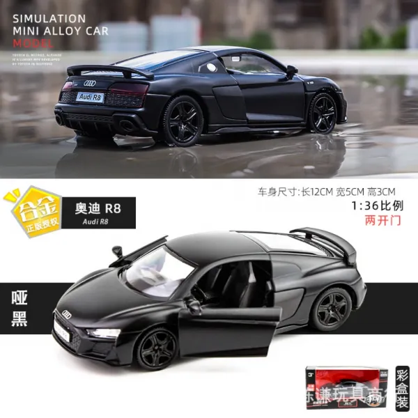 포르쉐 람보르기니 벤츠 지바겐 마 케 라오 마이바흐 다이캐스트 라오 합금 자동차 맥라랜 Bmw 장난감 모델 장식 모형 미니카 아우디 R8 매트블랙 무음광