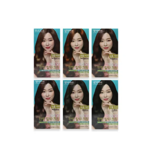 댕기머리 해운모 한방 칼라크림, 1개, 4. 5호 진한갈색