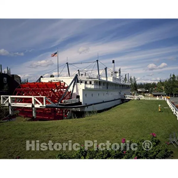 Fairbanks Arkansas Photo-Nenana River Boat 알래스카 내륙 강을 관통하는 데 사용 20 인치 x 16 인치 (20in x 16in), 20in x 16in