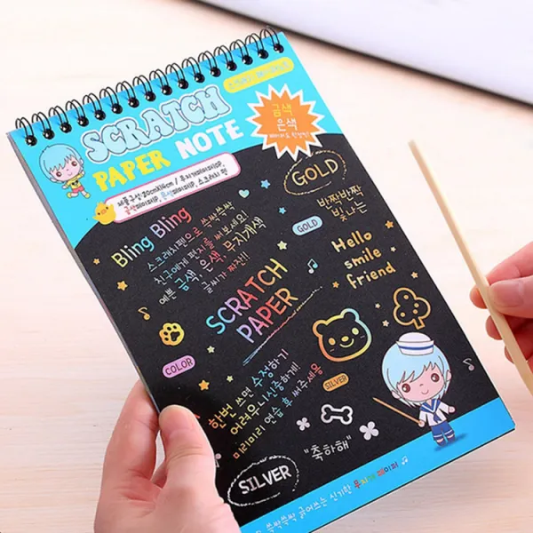 예람 크리에이티브 핸드페인팅 스크래치 그림 그래피티 본 컬러 diy 재미 코팅 마술 면도 화본 맞춤, 트럼펫 블루