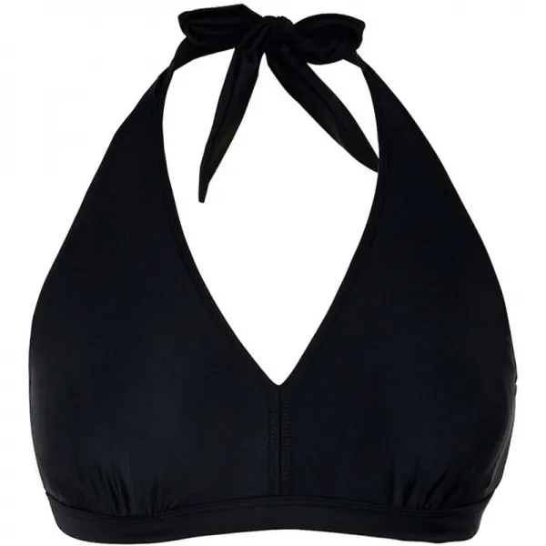 Septangle 여자의 단색 고삐 Bandeau 비키니 탑 블랙 UK12